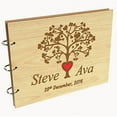 thumbnail image 1 of Darling Souvenir Personalized Engraved Laser Cut Wedding Guest Book Wooden Cover Sign-in Book Registry Guestbook Scrapbook-Y6, 1 of 7