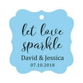 thumbnail image 1 of Darling Souvenir Personalized Fancy Frame Paper Tags Wedding Sparklers Let Love Sparkle Custom Hang Tags-Baby Blue-100 Tags, 1 of 1