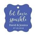 thumbnail image 1 of Darling Souvenir Personalized Fancy Frame Paper Tags Wedding Sparklers Let Love Sparkle Custom Hang Tags-Cornflower Blue-50 Tags, 1 of 1