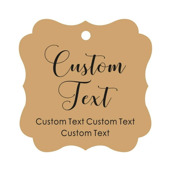 Darling Souvenir Personalized Paper Hang Tags Custom Text Wedding Party Gift Favor Tags -Kraft-100 Tags
