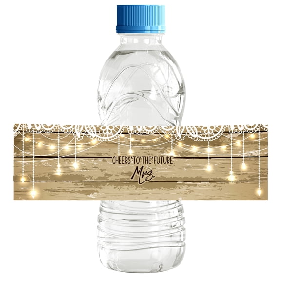 Darling Souvenir PersonalizedWaterBottleLabels Classic Black With Heart Self Adhesive Party Supplies Custom Text Stickers WaterBottleIdeal Engagement Party, Wedding Announcement Party-Pack Of 32