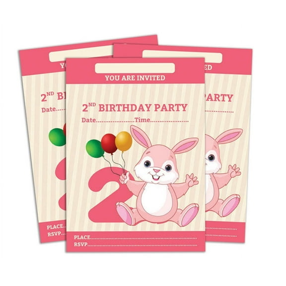 Darling Souvenir Pink Birthday Invitation Card Printable Elegant Fill or Write In Blank Party Invites 28 Pcs 5 x 7 Inches