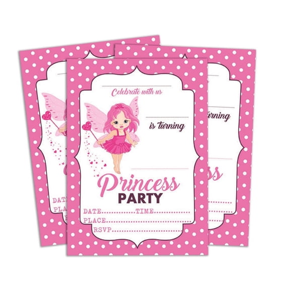 Darling Souvenir Pink Birthday Invitation Card Printable Fill or Write In Blank Invites Party Supplies Pack Of 28 5 x 7 Inches