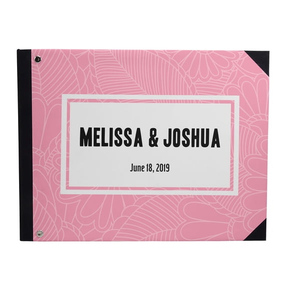 Darling Souvenir Pink Floral Wedding Guest Book Hardbound Guest Sign-In Book Guest Registry Guestbook-9 x 12 Inches