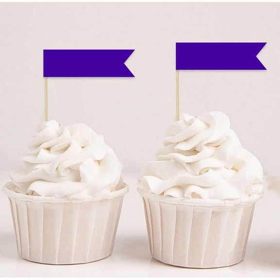 Darling Souvenir, Plain Flags Cupcakes Topper , Dessert Decorations Cake/Cupcake Party Topper Picks - Pack Of 20
