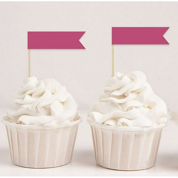Darling Souvenir, Plain Flags Cupcakes Topper , Dessert Decorations Cake/Cupcake Party Topper Picks - Pack Of 20