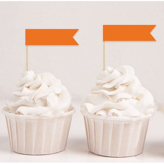 Darling Souvenir, Plain Flags Cupcakes Topper , Dessert Decorations Cake/Cupcake Party Topper Picks - Pack Of 20