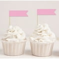 thumbnail image 1 of Darling Souvenir, Plain Flags Cupcakes Topper , Dessert Decorations Cake/Cupcake Party Topper Picks - Pack Of 40, 1 of 1