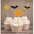 thumbnail image 1 of Darling Souvenir, Pumpkin Halloween Party Cupcake Topper, Party Dessert Decorations Bat, Star Moon Picks - Pack Of 20, 1 of 1