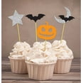 thumbnail image 1 of Darling Souvenir, Pumpkin Halloween Party Cupcake Topper, Party Dessert Decorations Bat, Star Moon Picks - Pack Of 20, 1 of 1