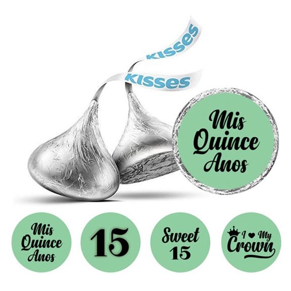 Darling Souvenir Quinceanera 15 Birthday Stickers for chocolate Candy Labels 190 Pcs-Mint