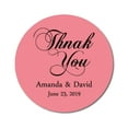 thumbnail image 1 of Darling Souvenir Round 45 Pcs Calligraphy Thank You Stickers Personalized Bride Groom Names And Date Envelope Seals-Peach, 1 of 3