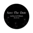 thumbnail image 1 of Darling Souvenir Round 45 Pcs Dandelion Wishes Save The Date Stickers Personalized Bride Groom Names And Date Envelope Seals - Black, 1 of 4