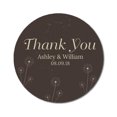 thumbnail image 1 of Darling Souvenir Round 45 Pcs Dandelion Wishes Thank You Stickers Personalized Bride Groom Names And Date Envelope Seals-Brown, 1 of 4