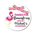 thumbnail image 1 of Darling Souvenir Round 45 Pcs Flamingo 6th Birthday Custom Thank You Stickers Personalized Name Envelope Seals, 1 of 1
