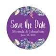 thumbnail image 1 of Darling Souvenir Round 45 Pcs Floral Border Save The Date Stickers Wedding Personalized Bride Groom Names And Date Envelope Seals - Violet, 1 of 4