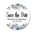 thumbnail image 1 of Darling Souvenir Round 45 Pcs Floral Border Save The Date Stickers Wedding Personalized Bride Groom Names And Date Envelope Seals - White, 1 of 4