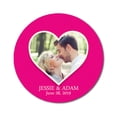 thumbnail image 1 of Darling Souvenir Round 45 Pcs Heart Custom Photo Labels Save The Date Stickers Personalized Bride Groom Names And Date Envelope Seals - Fuchsia Pink, 1 of 4