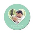 thumbnail image 1 of Darling Souvenir Round 45 Pcs Heart Custom Photo Labels Save The Date Stickers Personalized Bride Groom Names And Date Envelope Seals - Mint, 1 of 4