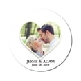 thumbnail image 1 of Darling Souvenir Round 45 Pcs Heart Custom Photo Labels Save The Date Stickers Personalized Bride Groom Names And Date Envelope Seals - White, 1 of 4