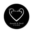 thumbnail image 1 of Darling Souvenir Round 45 Pcs Love Heart Save The Date Stickers Personalized Bride Groom Names And Date Envelope Seals - Black, 1 of 4