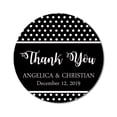 thumbnail image 1 of Darling Souvenir Round 45 Pcs Polka Dot Thank You Stickers Wedding Personalized Bride Groom Names And Date Envelope Seals-Black, 1 of 3