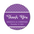 thumbnail image 1 of Darling Souvenir Round 45 Pcs Polka Dot Thank You Stickers Wedding Personalized Bride Groom Names And Date Envelope Seals-Violet, 1 of 3
