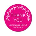 thumbnail image 1 of Darling Souvenir Round 45 Pcs Spring Vines Thank You Stickers Personalized Bride Groom Names And Date Envelope Seals-Fuchsia Pink, 1 of 3