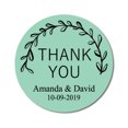 thumbnail image 1 of Darling Souvenir Round 45 Pcs Spring Vines Thank You Stickers Personalized Bride Groom Names And Date Envelope Seals-MInt, 1 of 3