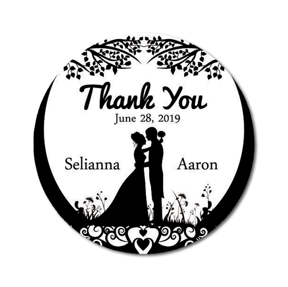 Bride Round Sticker Darling Souvenir Round 45 Pcs Wedding Couple Thank You Stickers ...