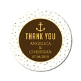 thumbnail image 1 of Darling Souvenir Round Anchor Thank You Stickers Wedding Personalized Bride Groom Names And Date Envelope Seals-45 Pcs, 1 of 4
