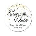 thumbnail image 1 of Darling Souvenir Round Calligraphy Save The Date Stickers Wedding Personalized Bride Groom Names And Date Envelope Seals 45 Pcs, 1 of 4
