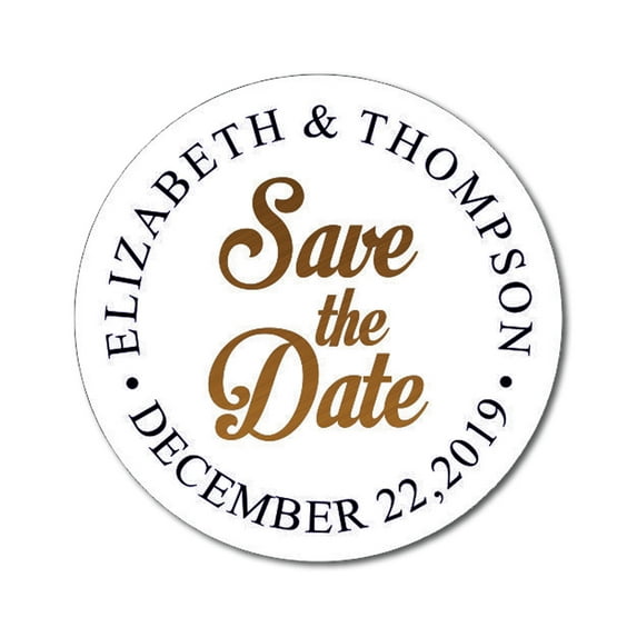 Darling Souvenir Round Calligraphy Save The Date Stickers Wedding Personalized Bride Groom Names And Date Envelope Seals 45 Pieces
