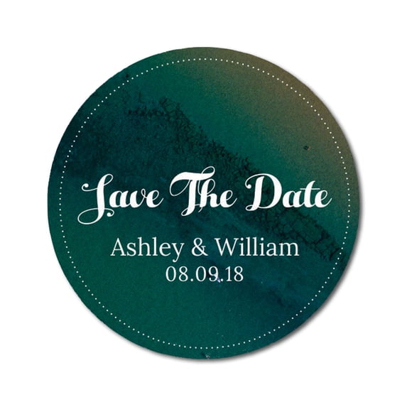Darling Souvenir Round Customized Beach Sand Save The Date Stickers Personalized Bride Groom Names And Date Envelope Seals 45 Pcs