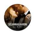 thumbnail image 1 of Darling Souvenir Round Customized Photo Labels Save The Date Stickers Personalized Bride Groom Names And Date Envelope Seals 45 Pcs, 1 of 4