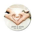 thumbnail image 1 of Darling Souvenir Round Hands Making Heart Save The Date Stickers Wedding Personalized Bride Groom Names And Date Envelope Seals 45 Pcs, 1 of 4