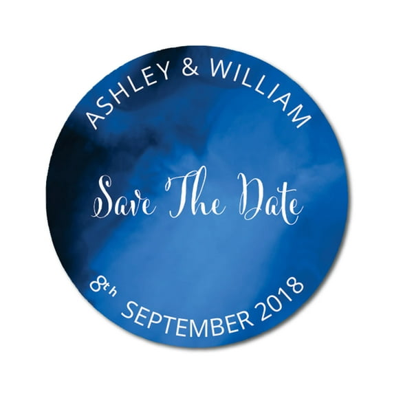 Darling Souvenir Round Smoke Texture Save The Date Stickers Personalized Bride Groom Names And Date Envelope Seals 45 Pcs
