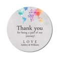 thumbnail image 1 of Darling Souvenir Round World Map Thank You Stickers Wedding Personalized Bride Groom Names Envelope Seals-45 Pieces, 1 of 3