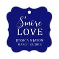 thumbnail image 1 of Darling Souvenir S'More Love Personalized Wedding Favor Tags Bonbonniere Hang Tags-Blue-100 Tags, 1 of 1