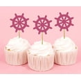 thumbnail image 1 of Darling Souvenir, Ship Wheel Cupcake Toppers, Beach Wedding Party Dessert Decorations - Pack Of 20, 1 of 3