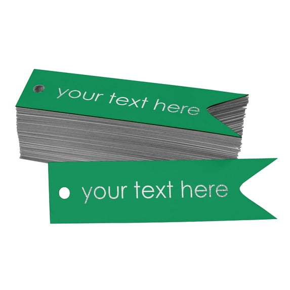 Darling Souvenir Silver Foil Personalized Paper Hang Tags Your Text Here Party Favor Tags 50 Pieces