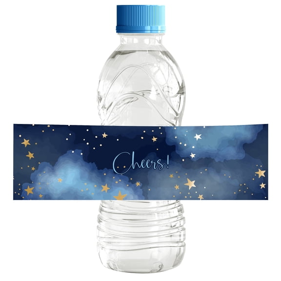 Darling Souvenir Star WaterBottleLabels Self Adhesive Party Collection Cheers!WaterBottleStickers Great For Wedding, Birthday, Engagement Party- Pack Of 32
