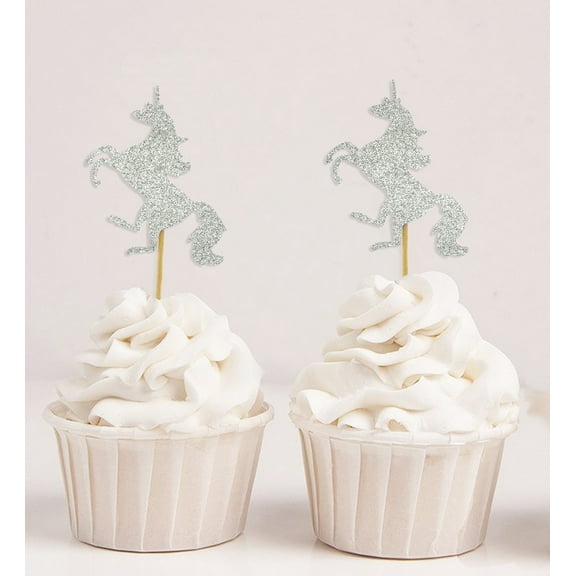 Darling Souvenir, Unicorn Cupcake Toppers, Birthday/ Wedding/ Bay Shower Party Dessert Decorations - Pack Of 20