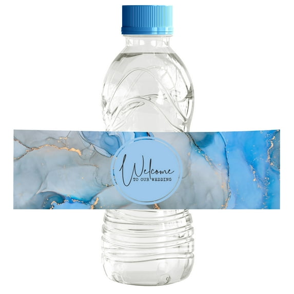 Darling Souvenir WaterBottleLabels Marble Texture Easy To Use Party Supplies Welcome To Our Wedding Stickers ForWaterBottleWedding Collection- Pack Of 32