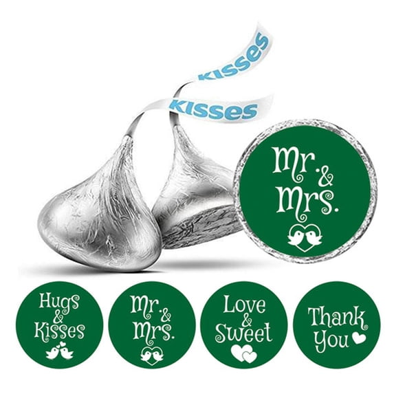 Darling Souvenir Wedding Theme Stickers chocolate Candy Labels 190 Pcs Party Favor-Green