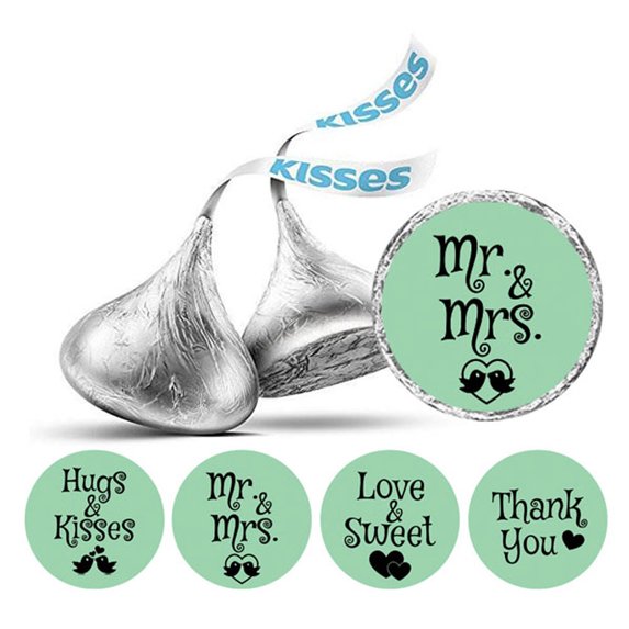 Darling Souvenir Wedding Theme Stickers chocolate Candy Labels 190 Pcs Party Favor-Mint