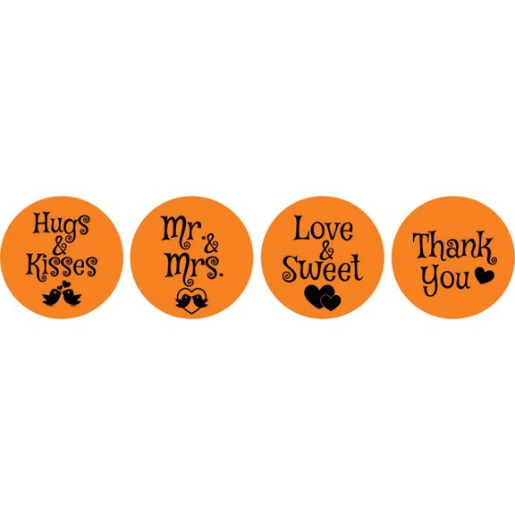 Darling Souvenir Wedding Theme Stickers chocolate Candy Labels 190 Pcs Party Favor-Orange