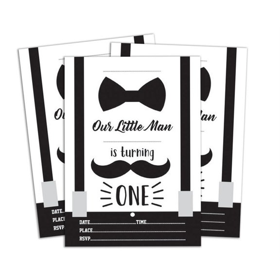 Darling Souvenir White Birthday Invitation Card 28 Pcs Fill or Write In Blank Invites Printable Party Supplies 5 x 7 Inches