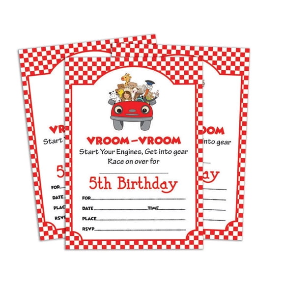 Darling Souvenir White Birthday Invitation Card 28 Pcs Fill or Write In Blank Invites Printable Party Supplies 5 x 7 Inches