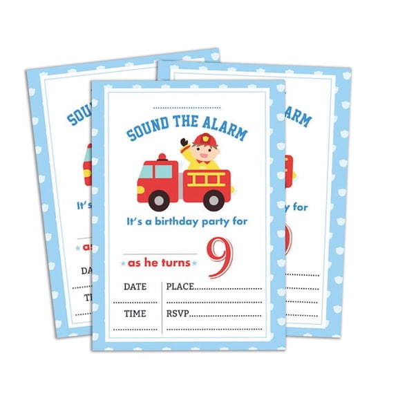 Darling Souvenir White Birthday Invitation Card 28 Pcs Fill or Write In Blank Invites Printable Party Supplies 5 x 7 Inches